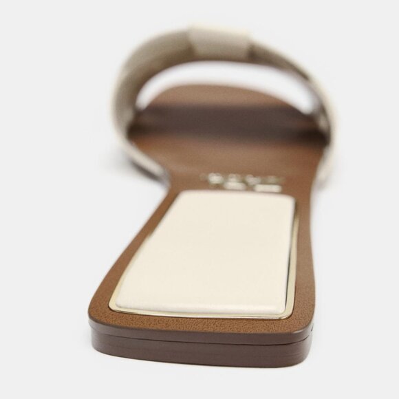 Zara Flat Crossed Leather Sandals - Picture 8 of 8